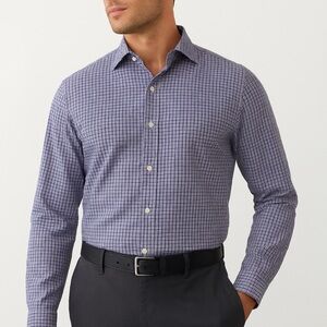 Jos. A. Bank Navy and White Plaid Shirt